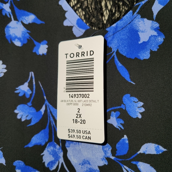 Torrid Black Floral Lace Georgette Tank - Picture 6 of 8